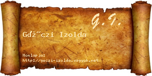 Géczi Izolda névjegykártya